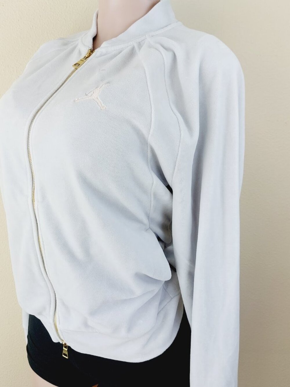 Jordan Women's Off-White Classic Sailor Neck Sports Fleece Jacket Size XL - Picture 6 of 12